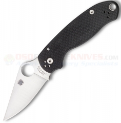 Spyderco Para 3 Compression Lock Folding Knife (3.0 Inch CPM-S30V Satin Plain Blade) Black G10 Handle C223GP Paramilitary 3