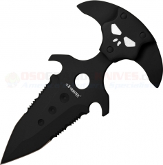Z-Hunter Knives Push Dagger Fixed (2.5 Inch Double-Edge Black Combo Blade) Black Aluminum Scales, Nylon Sheath 030B