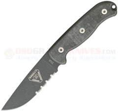 Ontario 8609 TAK Survival/Utility Knife, ComboEdge, D2, Green Canvas Micarta Scales, Cordura Sheath