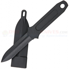 CIA Sticker Covert Cutter Dagger Thermoplastic Non-Detectable Knife (3.0 Inch Polycarbonate Double-Edge Black Blade) + Neck Sheath M4259