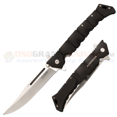 Cold Steel Large Luzon Leaf-Spring Flipper Folding Knife (6.0 Inch Satin Plain Blade) Black GFN Handle 20NQX