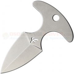 Fred Perrin Mini Push Dagger Neck Knife Fixed (1.5 Inch 440C Double-Edge Stonewash Blade) Stainless Steel Handle + Kydex Sheath FRDPUSHS