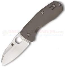 Spyderco Techno 2 Titanium Frame Lock Folding Knife (2.55 Inch CTS-XHP Stonewash Plain Blade) C158TIP2