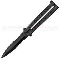Cold Steel FGX Balisong Plastic Butterfly Dagger Knife (5.0 Inch Griv-Ex Non-Metal Double-Edge Serrated Blade) Molded Polypropylene Handle 92EAA
