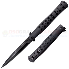 Cold Steel Ti-Lite XL Flipper Liner Lock Folding Knife (6.0 Inch Stiletto S35VN Black DLC Plain Blade) Black G10 Handle 26C6