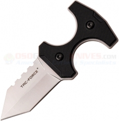 Tac Force Gladius Push Dagger Neck Knife Fixed (1.5 Inch Satin Single-Edge Spearpoint Plain Blade) Black G10 Handle + Kydex Sheath TFFIX013S