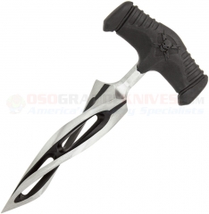 United Cutlery M48 Cyclone Push Dagger Fixed (5.75 Inch Tri-Edge Twisted Stainless Blade) Black TPR Handle + Vortec Sheath UC3427