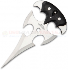 Hibben Knives Gremlin Push Dagger Knife Fixed (7.12 Inch Mirror Polished 5Cr15MoV Stainless Blade) Black Micarta Handle + Leather Belt Sheath GH5087