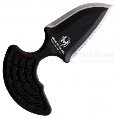 Heretic Knives Sleight Modular Push Dagger Knife Fixed (2.95in CPM-20CV Stonewash Double-Edge Blade) Black Aluminum Handle + Kydex Sheath H0502C