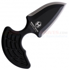 Heretic Knives Sleight Modular Push Dagger Knife Fixed (2.95in CPM-20CV Bead Blast Double-Edge Blade) Black Aluminum Handle + Kydex Sheath H0503A