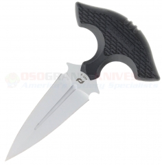 Schrade Delta Class MOE Push Dagger Knife Fixed (3.24 Inch AUS-8 Double-Edge Blade) Black Rubber Handle + Injection Molded Sheath SCH1182518