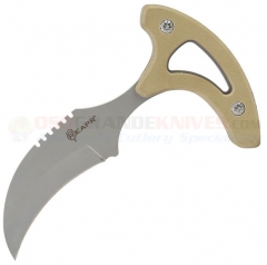 Reapr Tac Talon Push Knife Fixed (3.0 Inch 420 Stainless Steel Hawkbill Blade) Desert Tan G10 Handle + Kydex Belt Sheath SHF11041