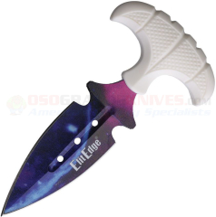 Galaxy Push Dagger Knife (3.00 Inch Stainless Double-Edge Blade) White Nylon Handle + Nylon Belt Sheath w/ Leg/Ankle Straps EE20641WST
