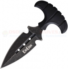 Push Dagger Knife (3.00 Inch Stonewashed Double-Edge Stainless Blade) Black Nylon Handle + Nylon Belt Sheath w/ Leg/Ankle Straps EE20641SW