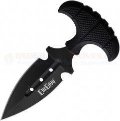 Elite Edge Push Dagger Double-Edge Knife (3.00 Inch Black Blade) Black Nylon Handle NO SHEATH EE20641BK-NS