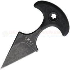 Station IX Cyclop Push Dagger Neck Knife (1.50 Inch Black Single-Edge VG-10 Stainless Blade) Black G10 Handle + Black Kydex Sheath STN013