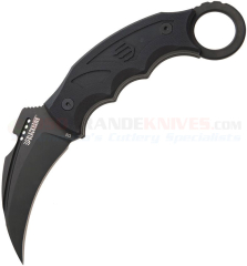 Blackhawk Blades Garra Karambit Fixed (3.5 Inch Hawkbill Black D2 Blade) Black GRN Handle + Kydex Sheath BH15GF401BK