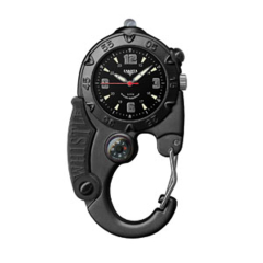 Dakota Watch Company Whistle Clip, Black Sunray Dial, Black Case, LED Flashlight, Compass - 8862-0