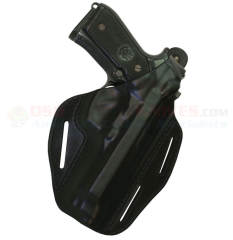BLACKHAWK! CQC 3 Slot Leather Pancake OWB Holster Black (HK P2000/USP Compact) Right Hand 420007BK-R