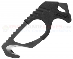 Gerber GHK Strap-Cutter Rescue Knife Fixed (Black 420HC Window Breaker + Seatbelt Cutter) Black GFN Handle + Hard Plastic Sheath 22-01944