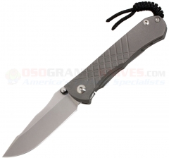 Chris Reeve Umnumzaan Framelock Folding Knife (3.675 in. CPM MagnaCut Stonewash Plain Blade) Titanium Handle UMN-1000