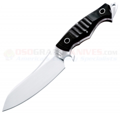 Boker Plus 2011 Limited Edition Jesper Voxnaes Collectors Knife Fixed (6.0 Inch 440C Satin Plain Blade) Black Micarta Handle + Leather Sheath 02BO2011