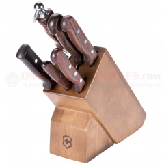 Victorinox 7-Piece Kitchen Knife Block Set Rosewood Handles (Hardwood Block Included) 5.1190.7-X1 (Old Sku 46054)