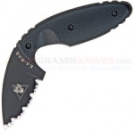 KA-BAR 1481 TDI Law Enforcement Knife Fixed (2.31 Inch Black Serrated Blade) Black Zytel Handle + Hard Plastic Sheath