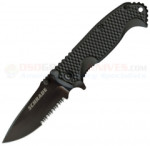 Schrade SCH001S Flipper Liner Lock Folding Knife (3.3 Inch Drop Point Black Combo Blade) Zytel Handle