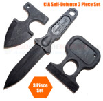 CIA Stealth Defense Kit 3-Piece Non-Metal Knife Set (Push Dagger + Ice Scraper + Dagger)