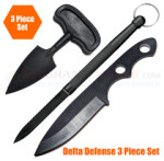 Delta Defense Covert Tool Kit 3-Piece Non-Metal Knife Set (Push Dagger + Tri-Edge Dart + G10 Knife)