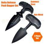 Dual Purpose Push Knife Combo Set (Includes: (1) Undetectable Poly-Carbonate Knife + (1) 440C Stainless Knife)
