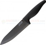 Ceramic Chefs Knife (7.0 Inch Black Ceramic Blade) Black Rubberized Handle C1630
