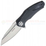 Kershaw Natrix KVT Bearing Flipper Sub-Framelock Folding Knife (3.25 Inch Stonewash 8Cr13MoV Drop Point Plain Blade) Black G10 Handle 7007BK