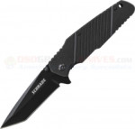 Schrade Tactical Flipper Tanto Folding Knife (3.5 Inch 9Cr18MoV Black Plain Blade) Black G10 Handle SCH108TB