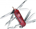 Victorinox Swiss Army Midnite Mini Champ Multi-Tool Key-Ring Knife (58mm 2.5 Inches Closed) Translucent Ruby Handle 54972